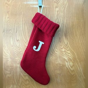 🎁 Wondershop Red Knit Stocking with White Initial ‘J’